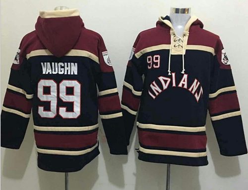 Indians #99 Ricky Vaughn Black Sawyer Hooded Sweatshirt MLB Hoodie
